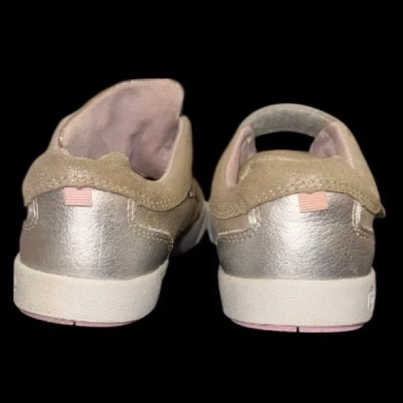 PEDIPED Dani Silver leather sneakers no tie girl’s tennis shoes size 33 1.5 2 - Picture 10 of 17